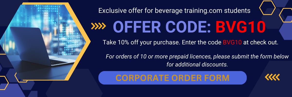 Beverage training Banner For discount on courses